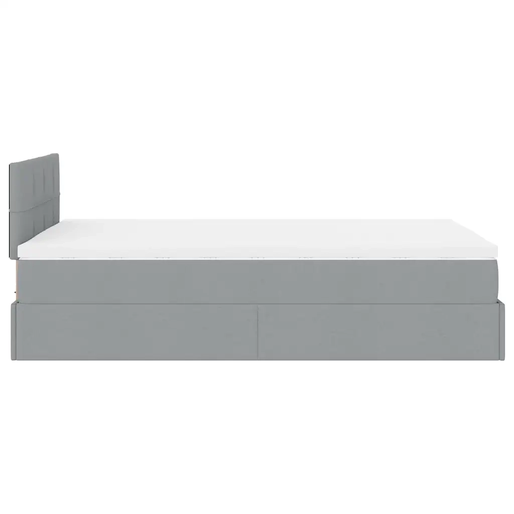 Pouf Letto con Materasso Grigio Chiaro 120x190 cm in Tessuto 3311442