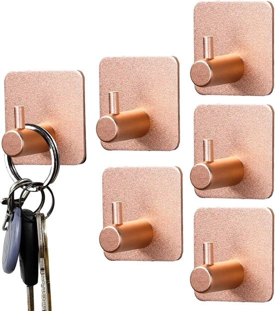 Set di 5 Haken da Parete Autoadesivi in Acciaio Inossidabile - Accessori per la Cucina - Hanger per Asciugamani senza Foratura - Hanger per Parete - Accessori per la Bagno