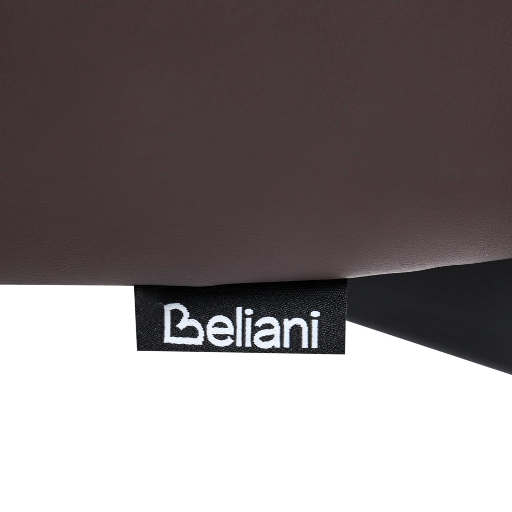 Set di 2 sedie da pranzo in ecopelle marrone scuro con gambe in ferro nero, senza braccioli con coprigambe design moderno minimalista sala da pranzo