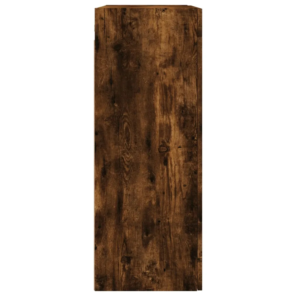 Armadietti a Parete 2 pz Rovere Fumo in Legno Multistrato 3197958