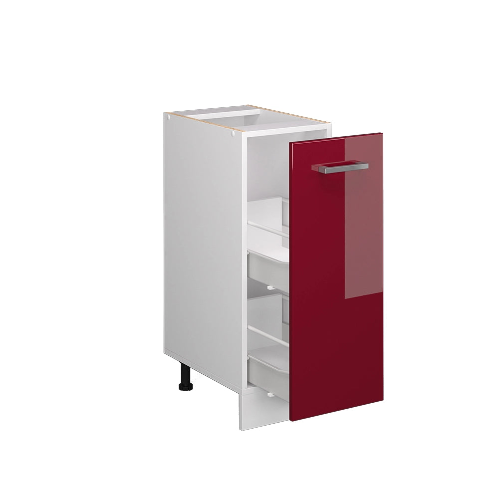 Armadio cucina dispensa alto R-Line Rosso lucido/Bianco 30 cm, PL Rovere Vicco