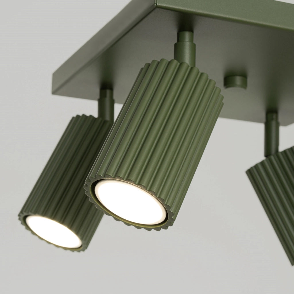 Plafoniera quadrata moderna verde oliva 25cm 4xGU10 GRAVIO