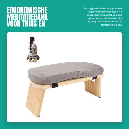 Banco da meditazione ergonomico - progettato per essere pieghevole - banco da meditazione in legno - progettato per essere facile da rimuovere - borsa da trasporto - design minimalista elegante - sgabello da meditazione
