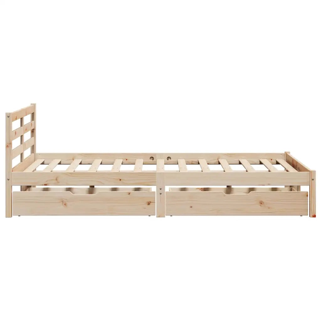 Letto senza Materasso 140x190 cm in Legno Massello di Pino