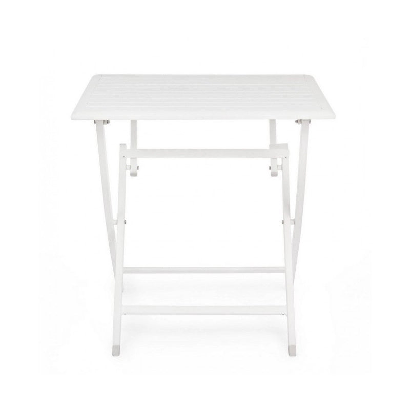 Tavolo da esterno pieghevole in alluminio Bianco ELIN 70x70x h71 cm