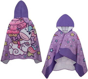 Poncho per Bambini, Asciugamano per Bambini con Cappuccio per Nuoto e Bagni, Secchezza Rapida, Leggero, Blu Scuro