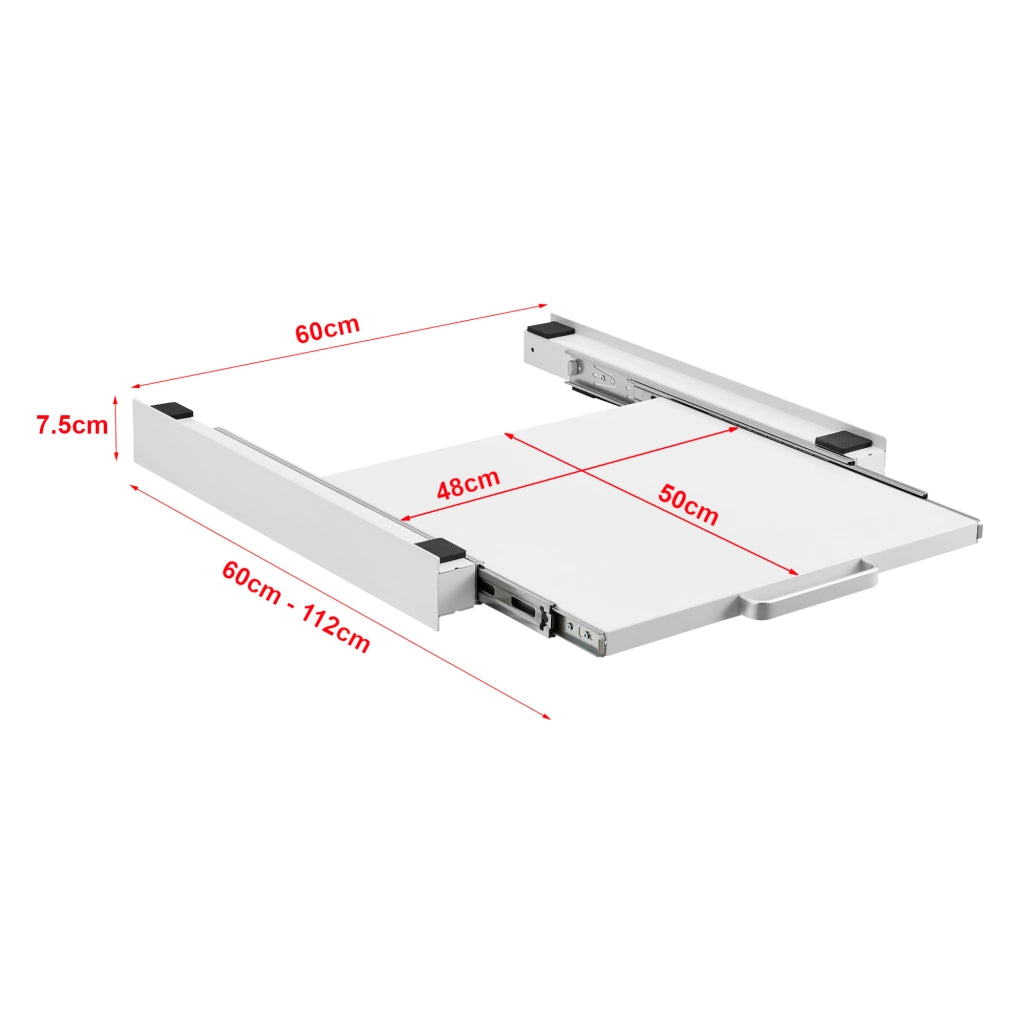 Kit di Sovrapposizione Buxton per Lavatrice e Asciugatrice con Ripiano - Bianco [en.casa]