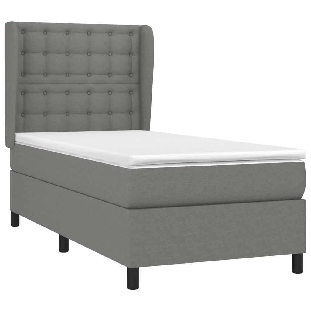Giroletto a Molle con Materasso Grigio Scuro 100x200 cm Tessutocod mxl 98194