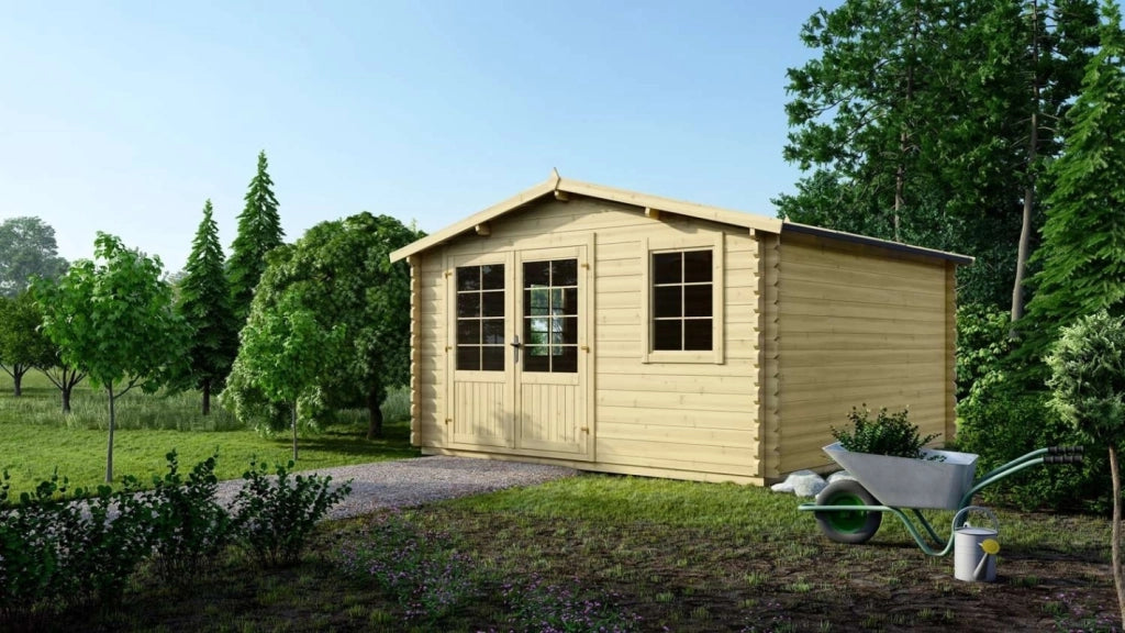 Casetta da giardino in legno - 16m2 - 4x4m - 40mm - colore: naturale - DOM371 - ALTANKA