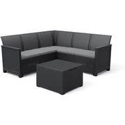 Keter SET DIVANO ANGOLARE EMMA 172X172XH74CM GRAFITE