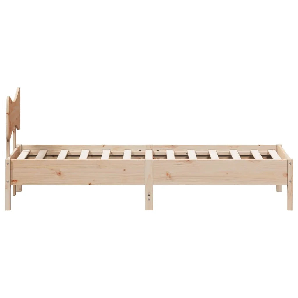 Letto singolo | Letto per adulti | Giroletto senza Materasso 75x190 cm in Legno Massello di Pino