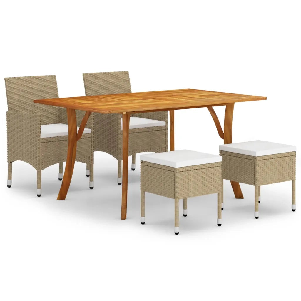 Set Mobili da Pranzo per Giardino 5 pz Beige 3072119