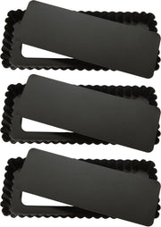 Tre pezzi di forma rettangolare per torta, 25 x 10,2 x 2,5 cm, forma per torta con coperchio e maniglia in lega di alluminio nera