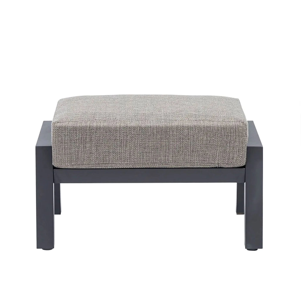 Pouf da Giardino Kea 77x63x34 cm in Alluminio e Tessuto Olefin Grigio
