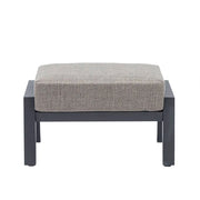Pouf da Giardino Kea 77x63x34 cm in Alluminio e Tessuto Olefin Grigio