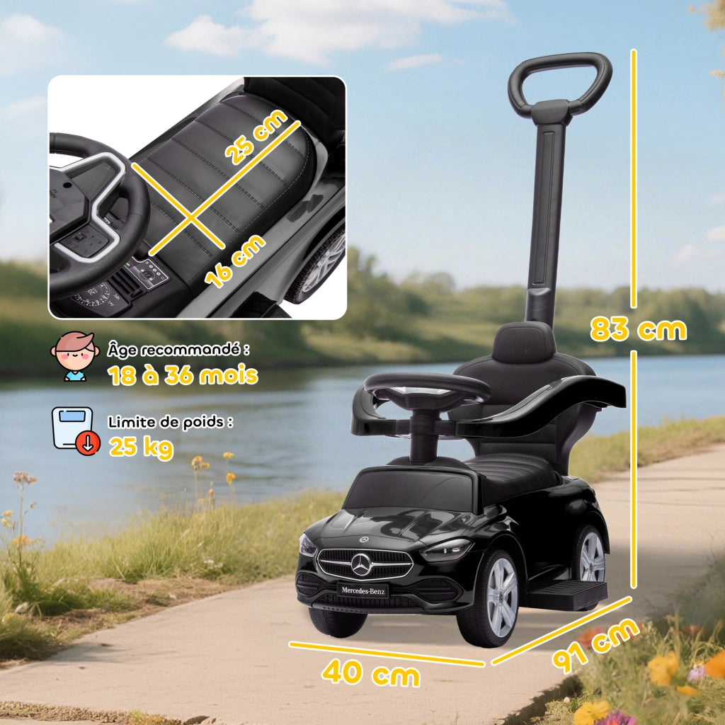 Portagiochi per Bambini Mercedes-Benz ¨C Minimal ¨C 91x40x83 cm Nero