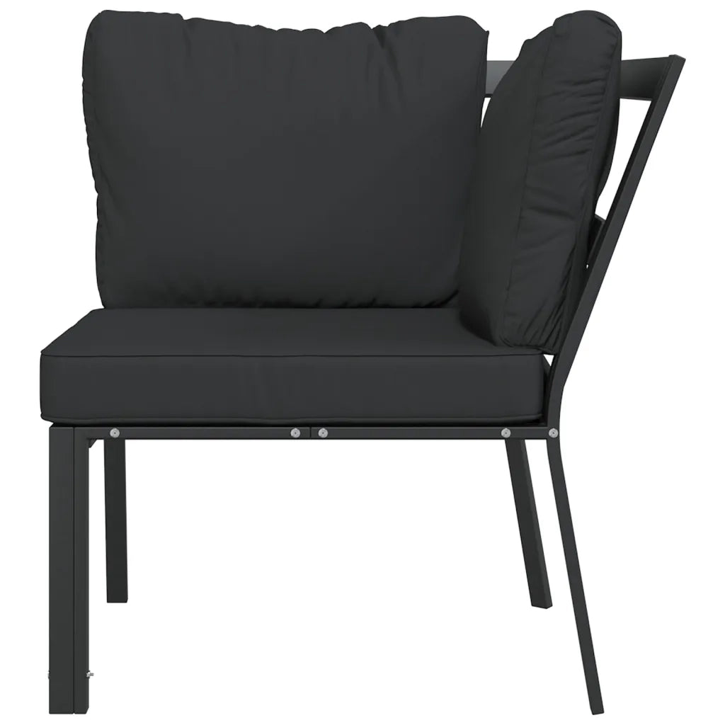 Sedia da Giardino con Cuscini Grigi 76x76x79 cm Acciaio CFW6372686