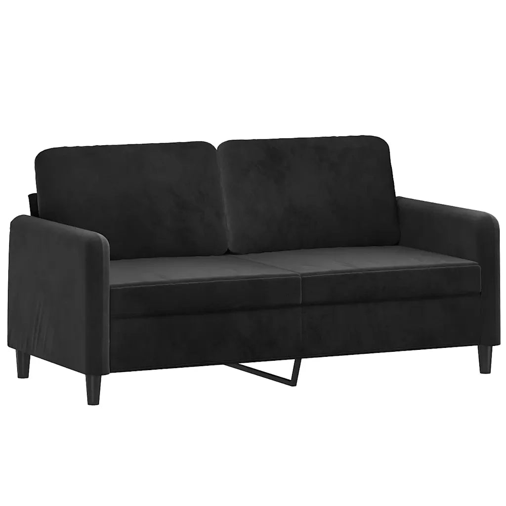 Divano | Divano da soggiorno | Sofa a 2 Posti Nero 140 cm in Velluto
