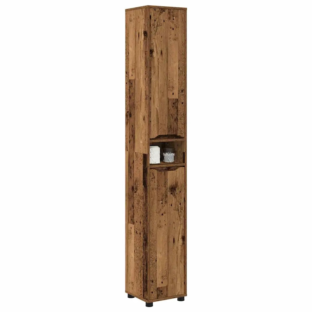Mobile da Bagno con porta Legno vecchio 30,5 x 30 x 195 cm 888765