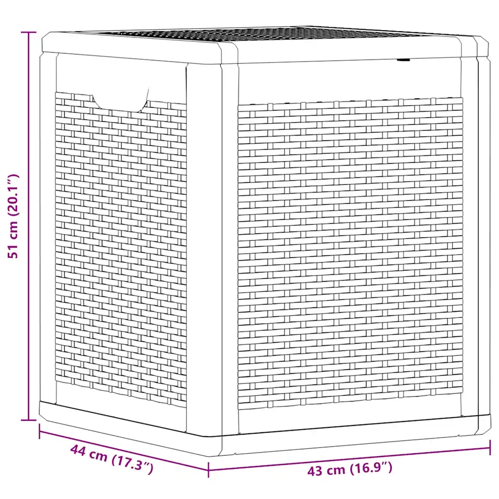 Baule da Giardino 90 L Nero in Rattan PP CFW3114080