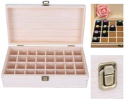 Olii Eteriche Cassa in Legno - 32 Uova - Scatola di Archiviazione con Coperchio - Aromaterapia - Protezione dalla Luce Solare - Legno di Abete Manuale