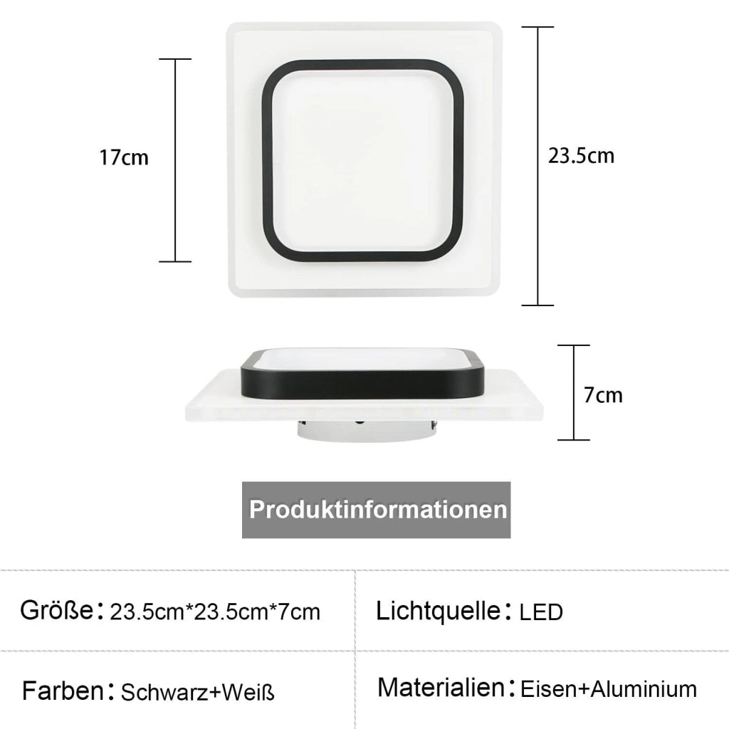 ZMH Lampada da soffitto LED design moderno bianco nero acrilico per soggiorno