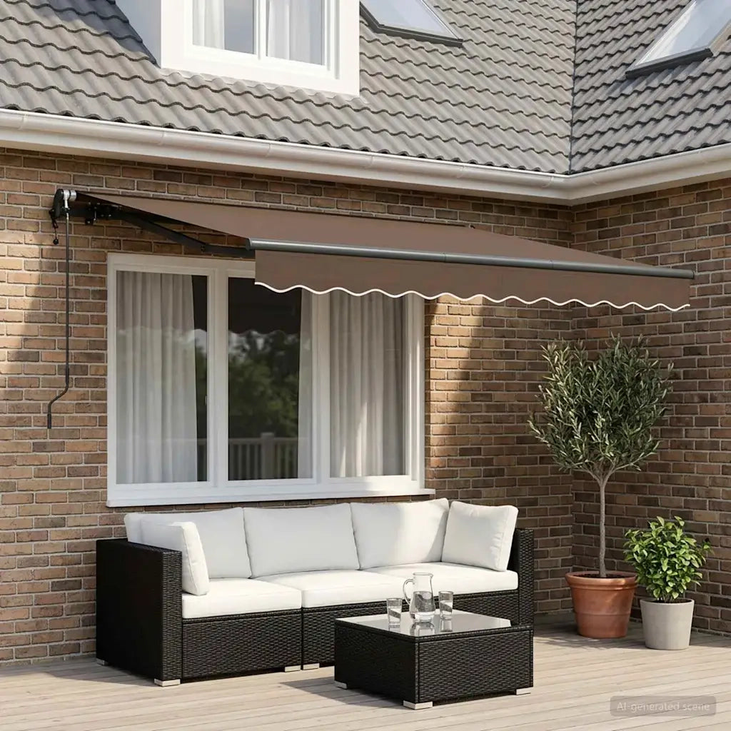 Tenda Retrattile Tortora 3 x 2 m Tessuto 3425687