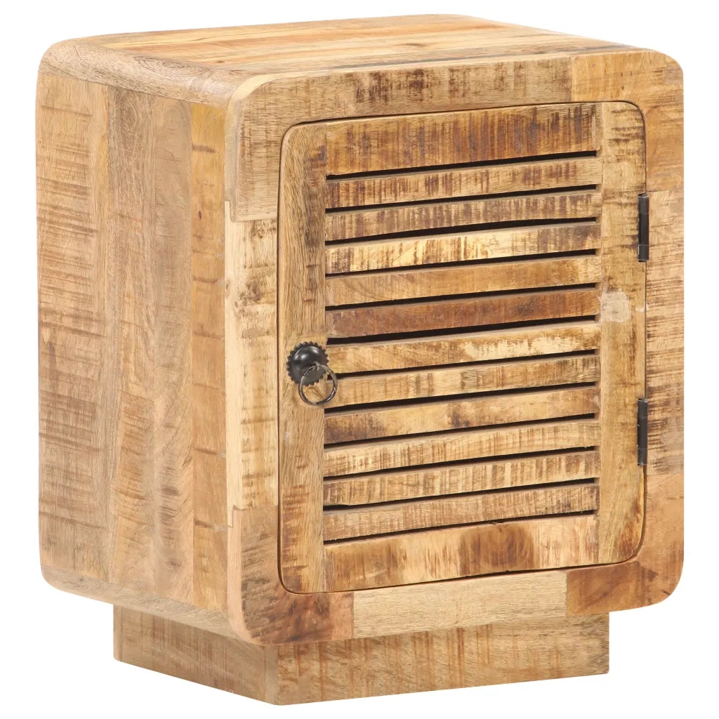 Comodino-Tavolino da notte 40x30x50 cm in Legno Massello di Mango Grezzo 960814