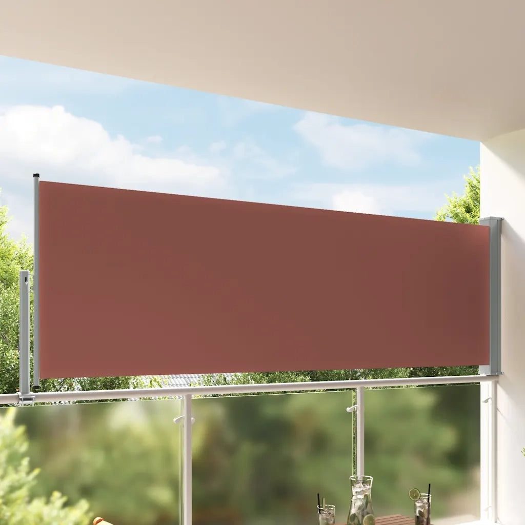 Tenda Laterale Retrattile per Patio-Tenda parasole per balcone 120x300 cm Marrone