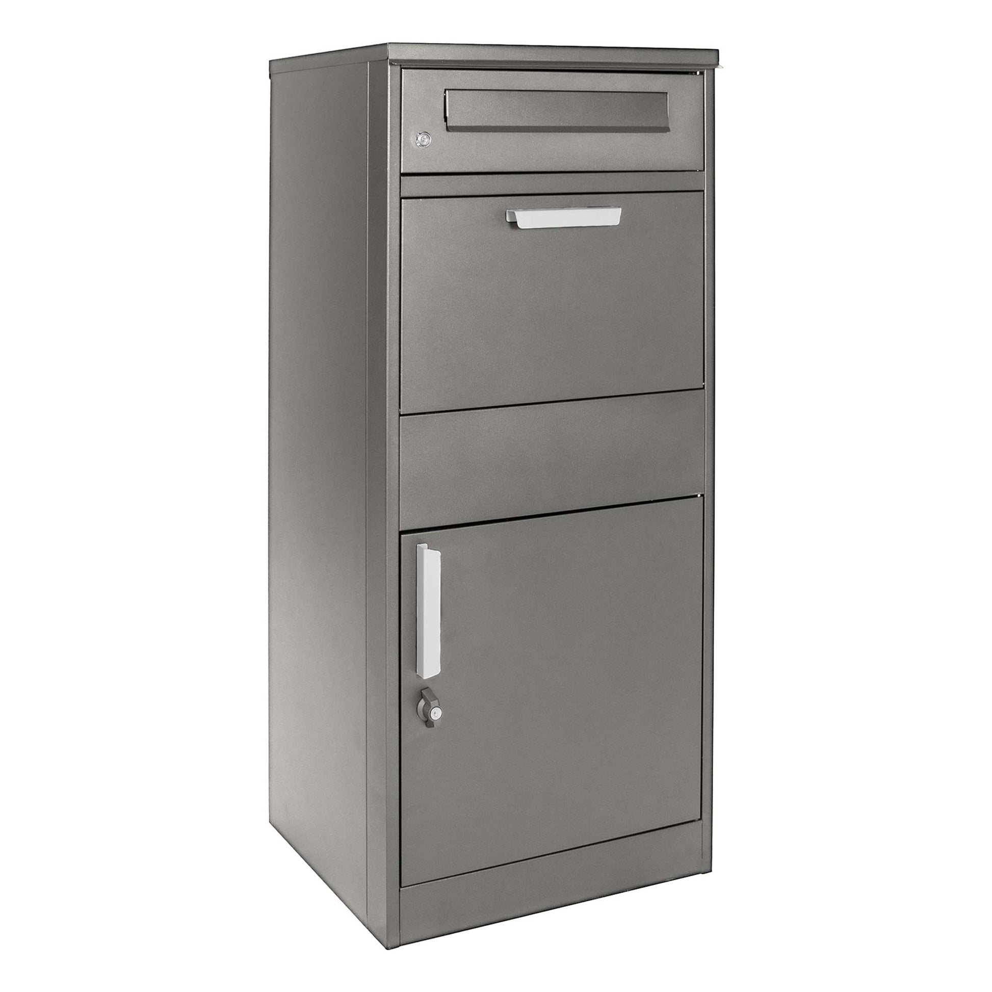 Cassetta postale per pacchi grigia 50x37x112cm Portapacchi con serratura