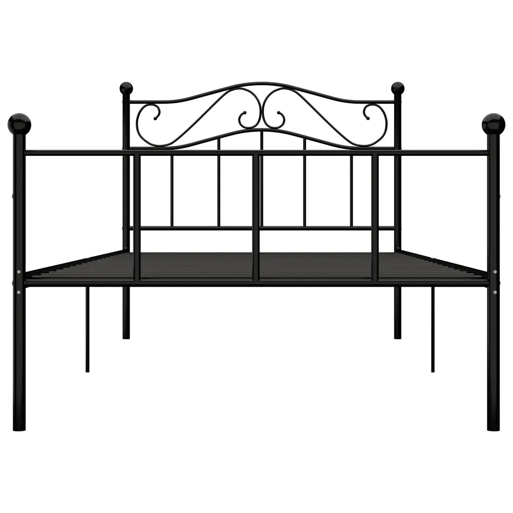 Giroletto-Struttura Letto Nero in Metallo 90x200 cm 314615