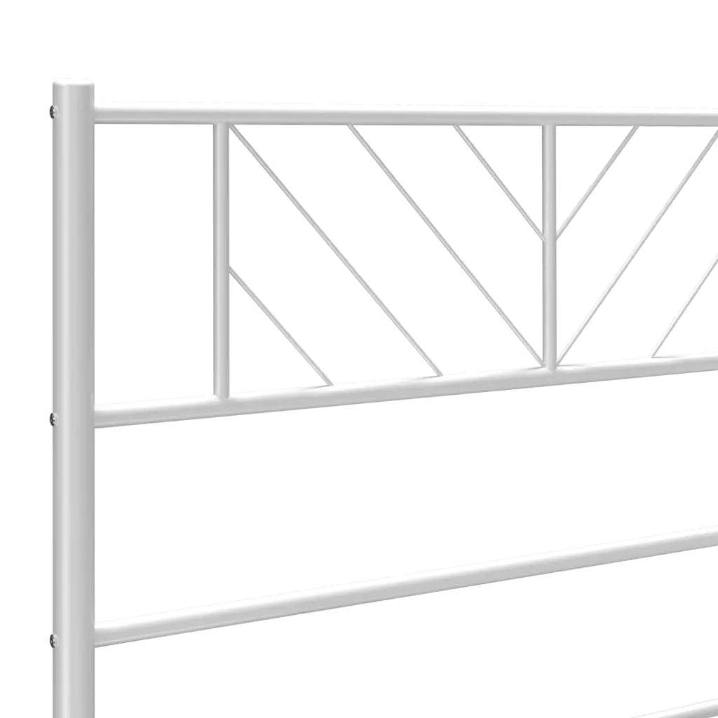 Giroletto con Testiera-Struttura Letto con testiera Metallo Bianco 80x200 cm 523208