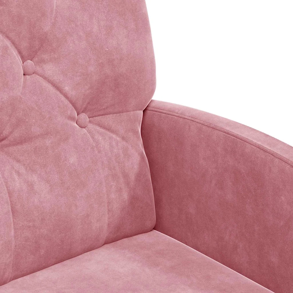 Sedie da Pranzo con Ruote 2 pcs Rosa 58 x 67 x 97 cm Velluto 42017869
