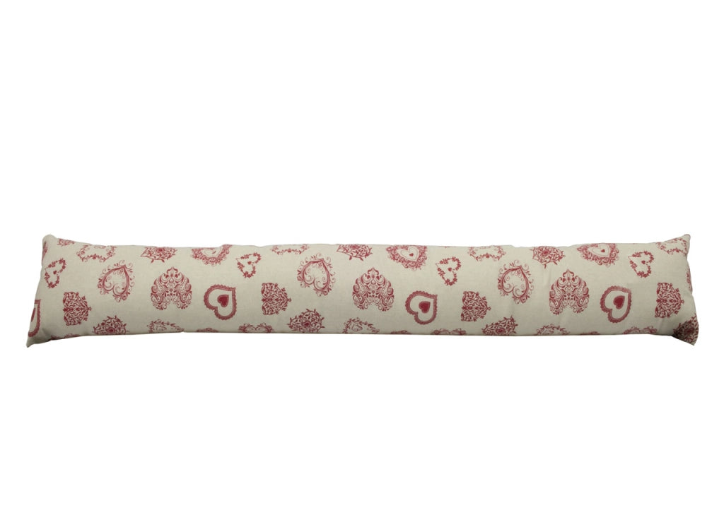 Paraspiffero Decorativo Salsicciotto Porta Finestra Sfoderabile Cuore Rosso 110cm
