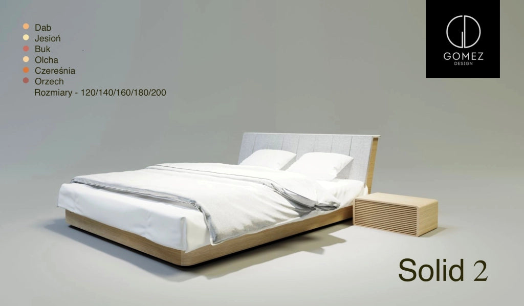 LETTO IMBOTTITO MASSELLO 180x200 SOLIK ROVERE NATURALE