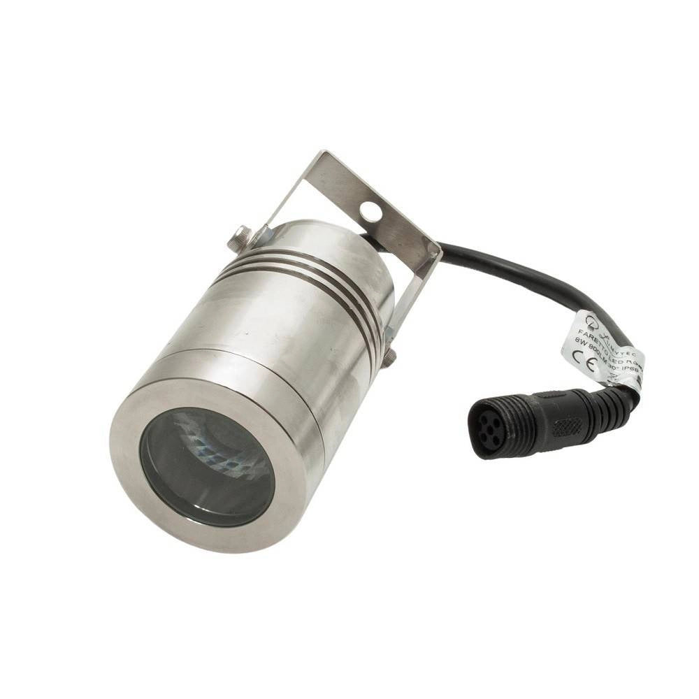 Trade Shop - Mini Faretto Led 24v Ip68 Rgb 4000k Staffa Orientabile 8w Dmx Rgbw Luce Giardino -