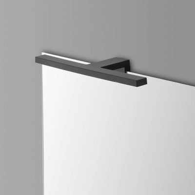 Specchio LED 60x80 cm reversibile con luce naturale nero opaco