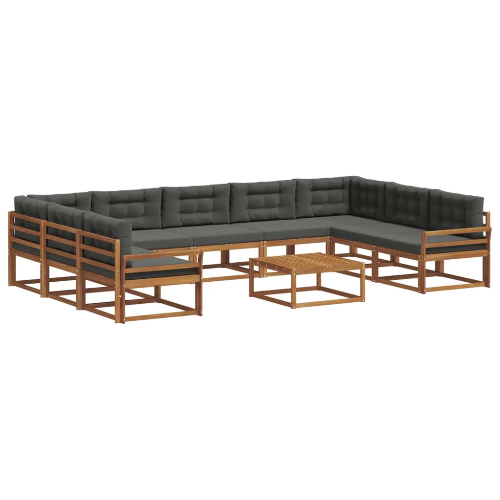 Set di divani da esterno 10 pcs Naturale e Antracite
