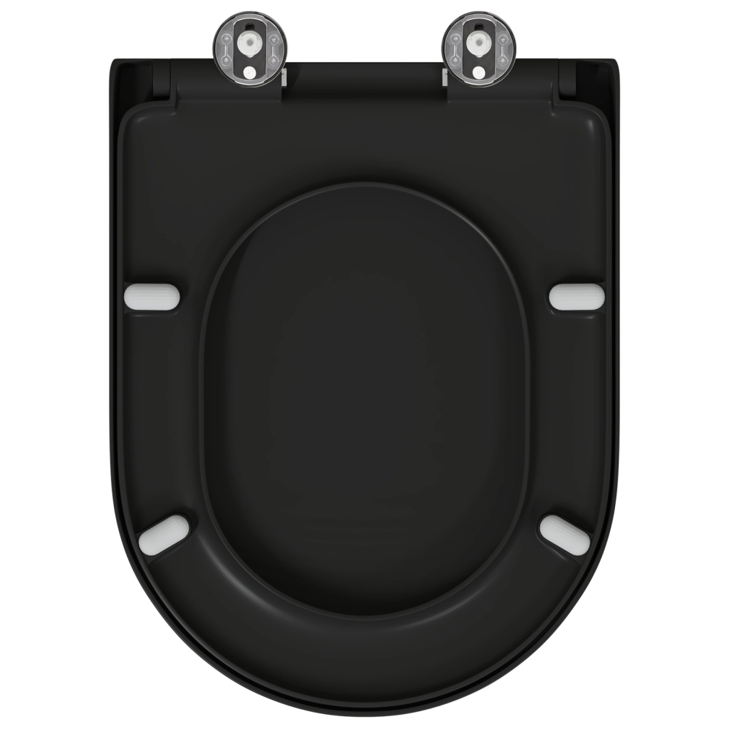 Sedile WC con Rilascio Rapido e Chiusura Morbida Duroplast Nero di