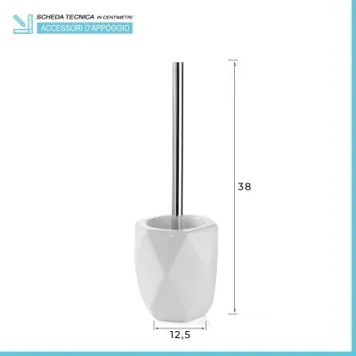 Portascopino bagno d'appoggio bianco Gedy serie Dalia in ceramica