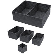 Trade Shop - Scatole In Tessuto Portaoggetti Organizer Per Bagno Armadi Scaffali 79154 Grigio -