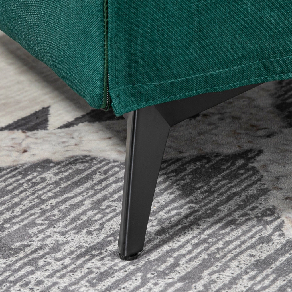 Poltrona Imbottita 63x71x83 cm in Tessuto Effetto Lino Verde