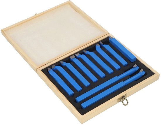Set di utensili per la lavorazione del legno 11 pezzi - Cassa in legno - 12x12 mm - Resistente allo sfregio - Precisione di taglio - Set di attrezzi per la lavorazione del legno