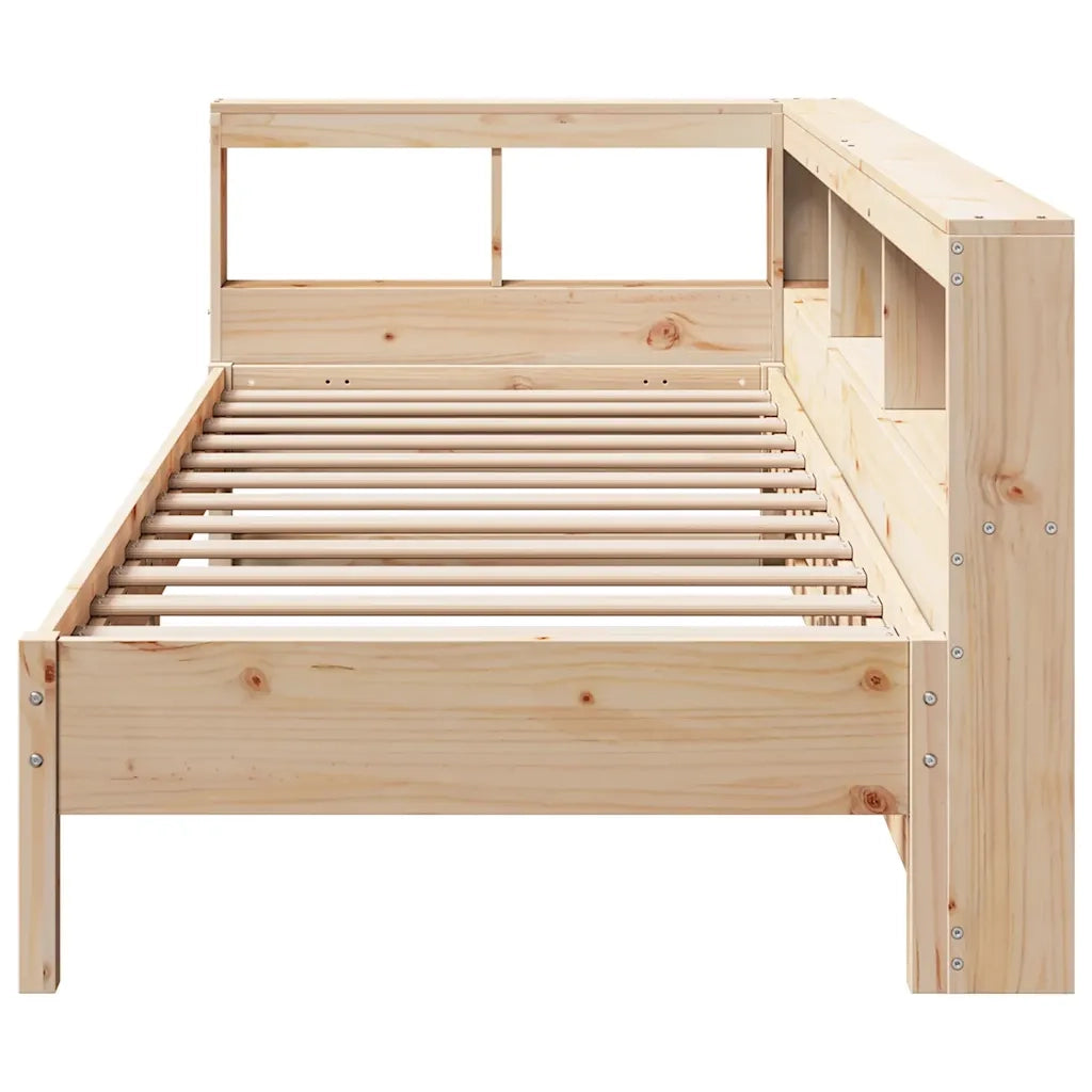 Giroletto con Libreria senza Materasso-Struttura Letto con contenitore 75x190 cm in Legno Pino 212127