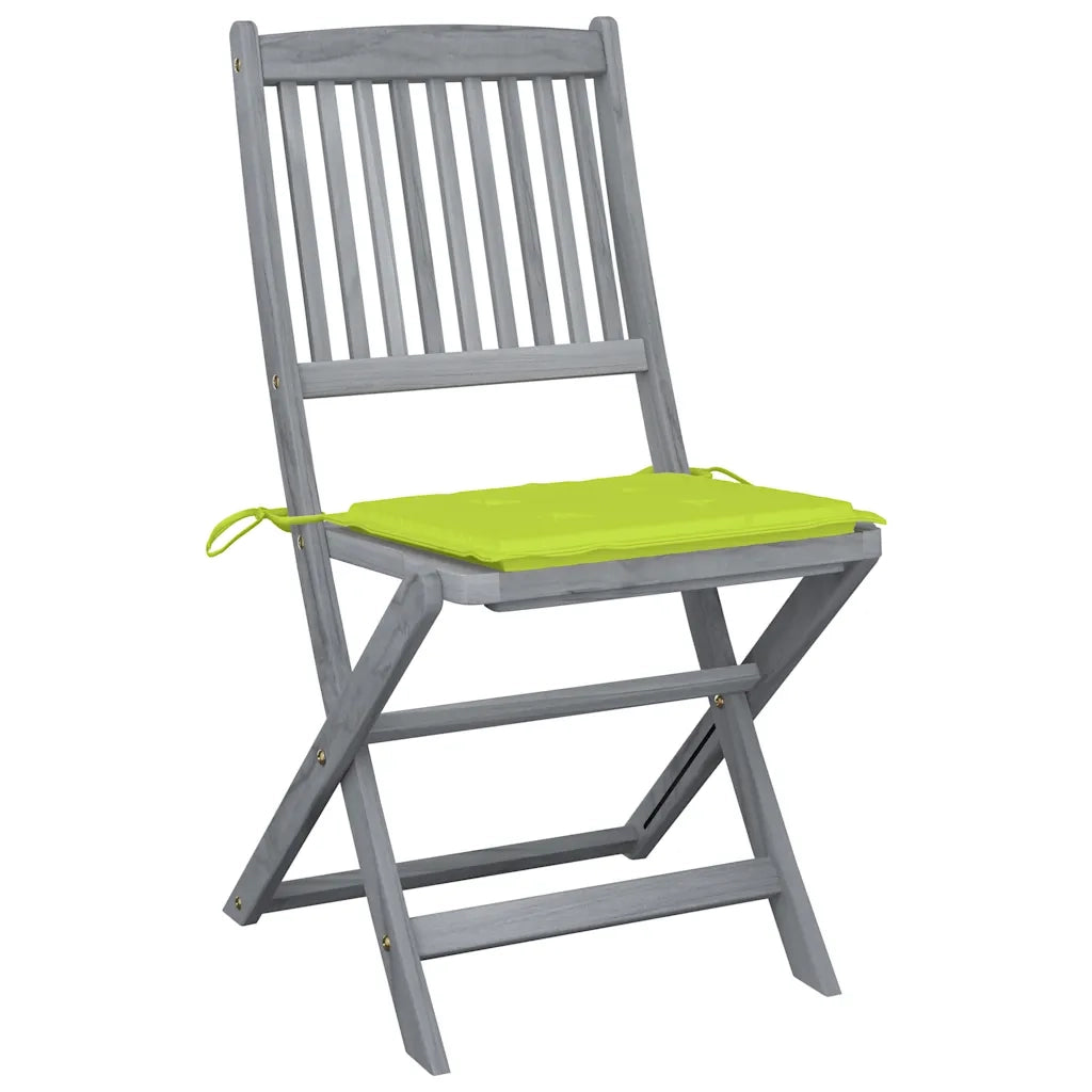 Sedie da Giardino Pieghevoli 6pz con Cuscini in Massello Acacia cod mxl 76125