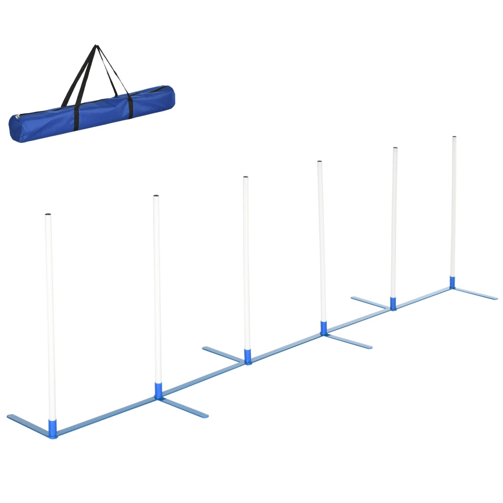 Set Agility per Cani 6 Pezzi ¨C Xylo ¨C Ostacoli Pieghevoli con Slalom e Borsa Trasporto