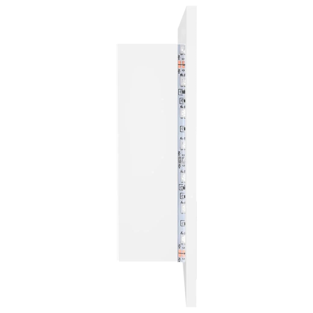 Mobiletto da bagno con specchio LED bianco 90 x 12 x 45 cm acrilico 02_0006652