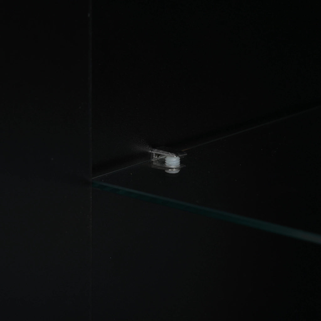 Vetrina moderna con LED USB 50 x 40 x 180 cm; in pannello truciolare nero