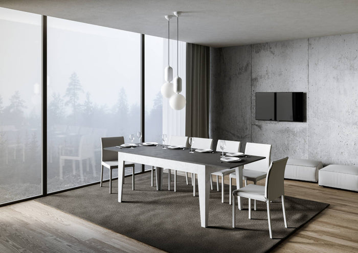 Tavolo Allungabile 160-220x90x77 cm Cico Mix Antracite Spatolato