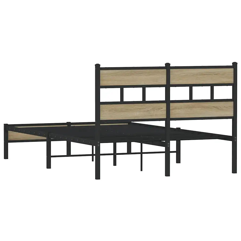 Letto matrimoniale | Letto per adulti | Giroletto senza Materasso Rovere Sonoma 120x190cm in Truciolato